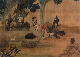 陳洪綬《蕉林酌酒圖》欣賞