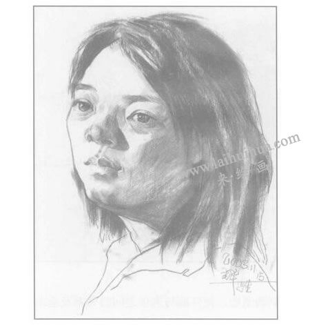 女性人物頭像速寫步驟04