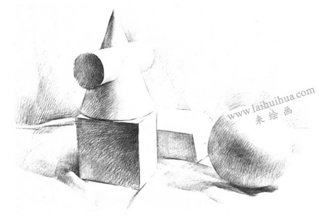 幾何形體素描寫生步驟02