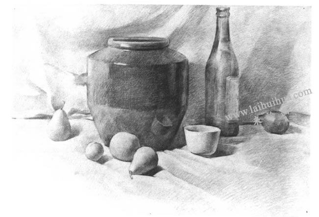 靜物素描寫生步驟：深入刻畫
