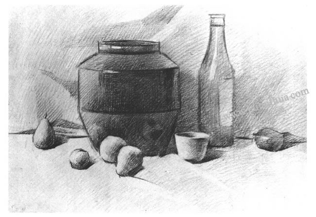 靜物素描寫生步驟：整理