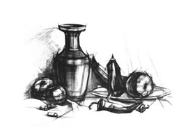 結構素描的寫生步驟范例（五）