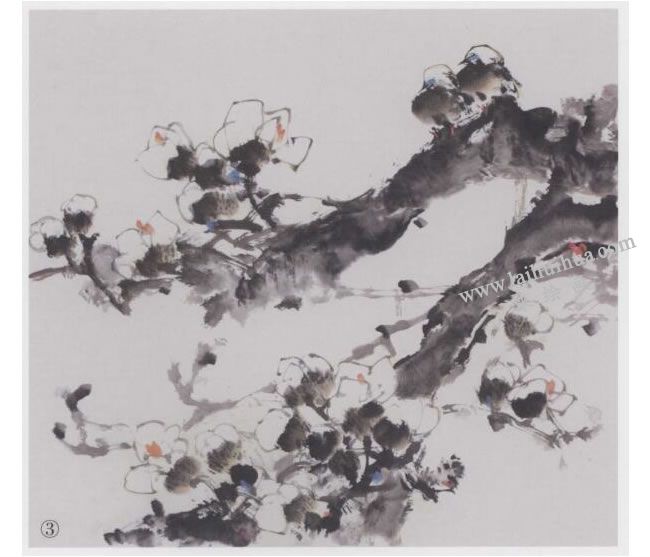 中國(guó)畫《新雪圖》畫法步驟03