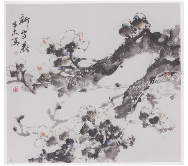 中國(guó)畫《新雪圖》畫法步驟04
