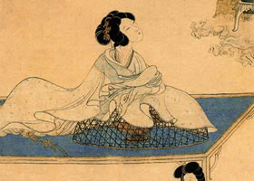 陳洪綬《斜倚薰籠圖》欣賞