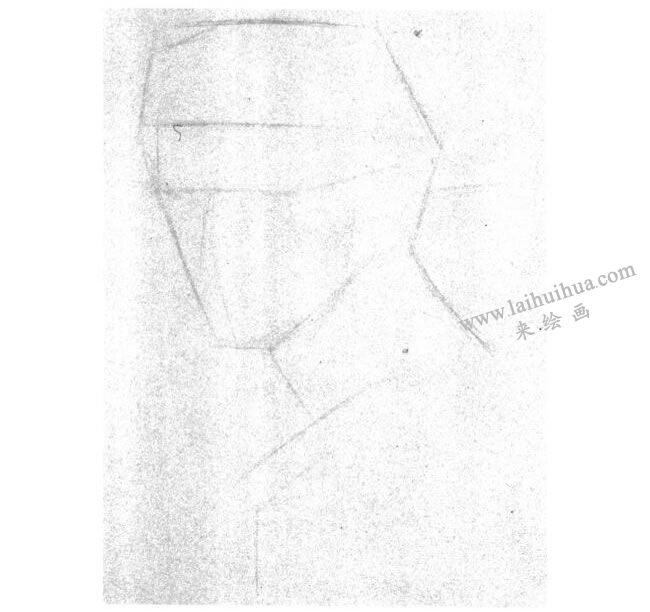 石膏像素描寫(xiě)生步驟：構(gòu)圖和確定基本輪廓