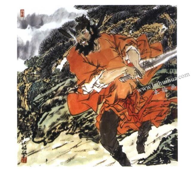 鐘馗《捉鬼圖》步驟圖04