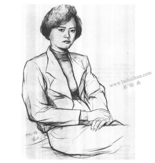 半身肖像素描寫生步驟05