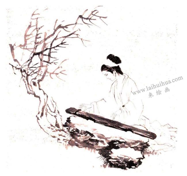 《撫琴圖》步驟圖05