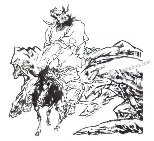 鐘馗《巡山圖》畫法步驟圖03