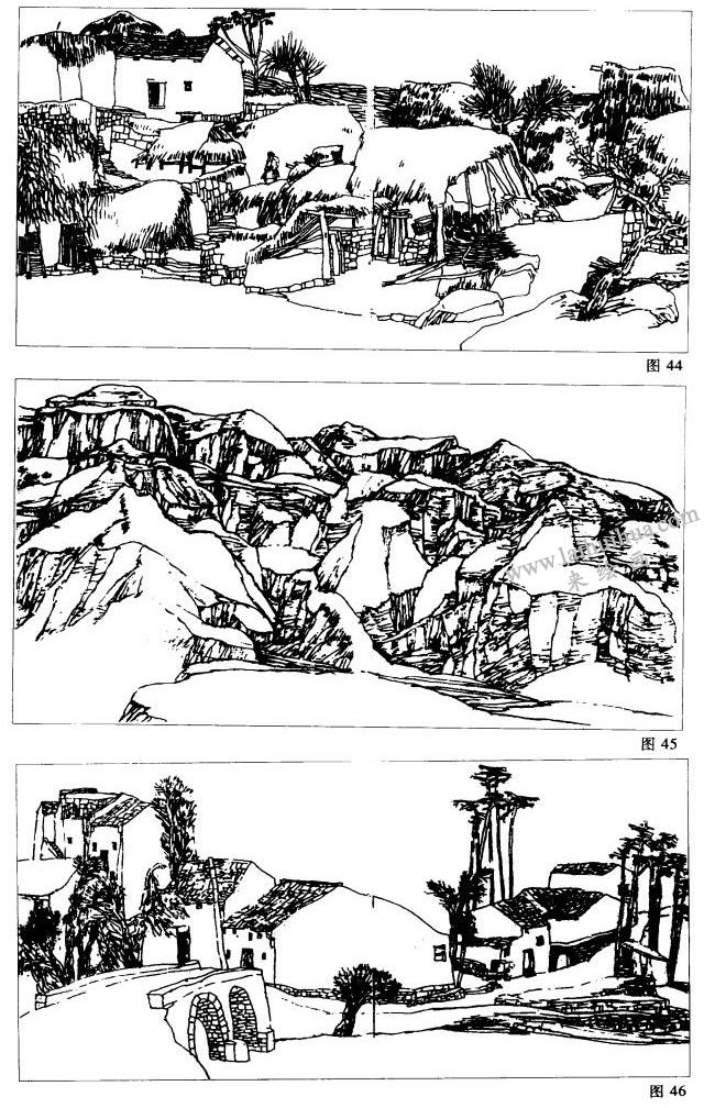 山水畫速寫作品