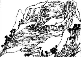 速寫(xiě)作品《山居圖》