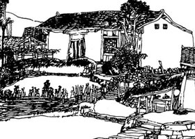 速寫(xiě)作品《農(nóng)家小景》