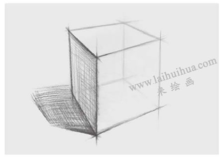 正方體素描的畫法塑造步驟03