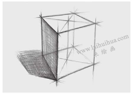 正方體素描的畫法塑造步驟04