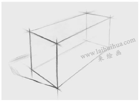 長方體素描的畫法步驟02