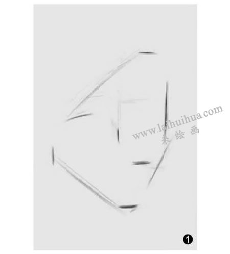 兩個(gè)幾何形體組合（切面圓柱體和圓錐體）素描步驟01
