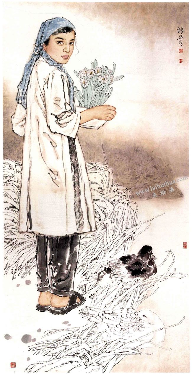 中國畫《江邊晚露》創(chuàng)作步驟05