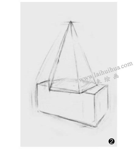 兩個(gè)幾何形體組合（六棱柱和長(zhǎng)方體）素描步驟02