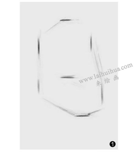 兩個(gè)幾何形體組合（圓錐穿插體和長(zhǎng)方體）素描步驟圖示01