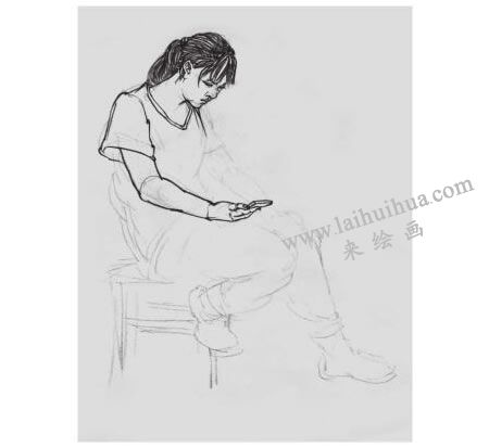 坐姿人物速寫(xiě)寫(xiě)生步驟04