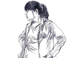 女性站姿速寫步驟