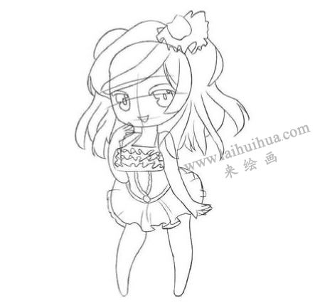 愛美時尚妞Q版美少女繪制步驟02