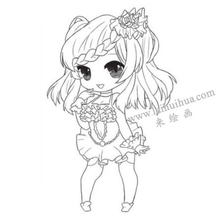 愛美時尚妞Q版美少女繪制步驟03