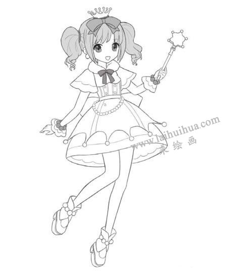 雙馬尾Q版美少女繪制步驟03