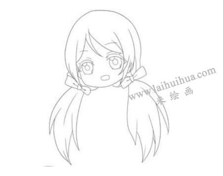 漂亮少女Q版美少女頭部繪制步驟02