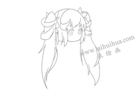 英勇的戰(zhàn)士Q版美少女頭部繪制步驟02