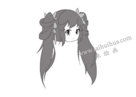 英勇的戰(zhàn)士Q版美少女頭部繪制步驟03