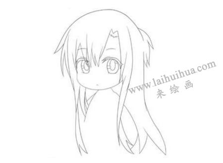 貪吃的少女Q版美少女頭部繪制步驟02