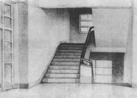 素描樓梯間寫生步驟