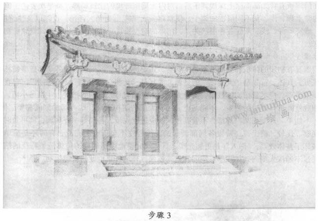 素描門廊寫生步驟03