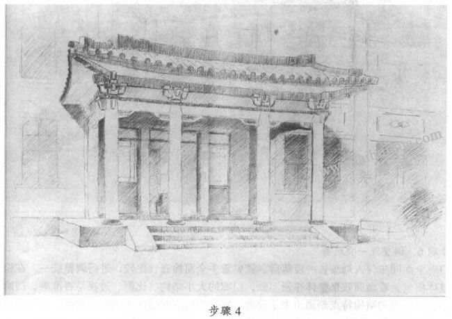 素描門廊寫生步驟04