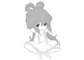 干練少女Q版美少女頭部繪制步驟