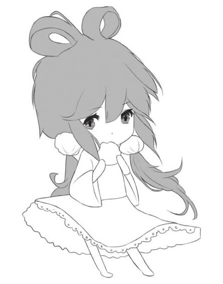 干練少女Q版美少女頭部繪制步驟