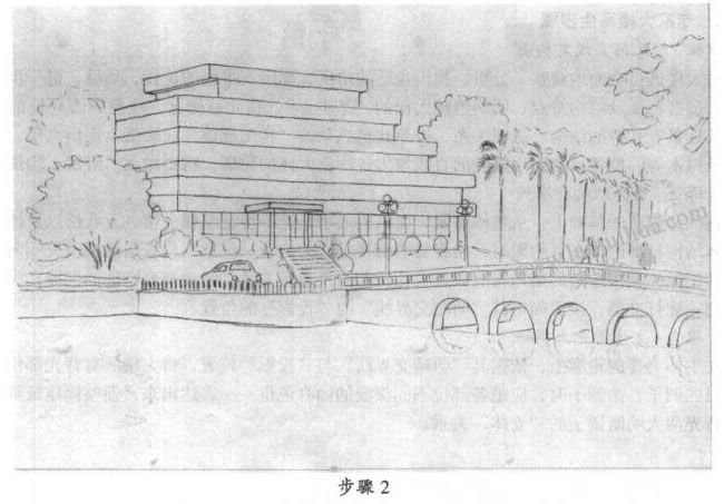 素描專家大樓寫生步驟02