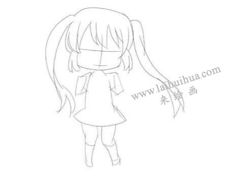 站著的少女Q版人物的繪制步驟01