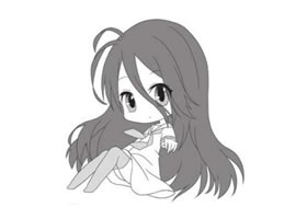 坐姿的少女Q版人物的繪制步驟