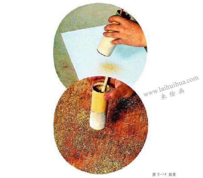 巖彩畫貼箔