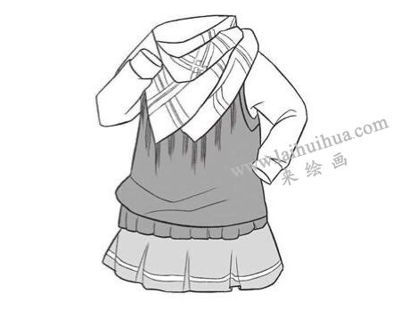 學(xué)生服飾Q版繪制步驟03