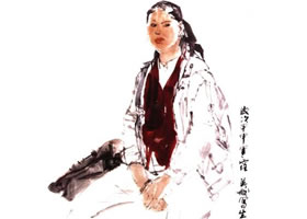 寫意人物畫十級步驟圖