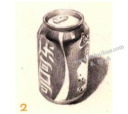 可樂(lè)罐素描畫法步驟02