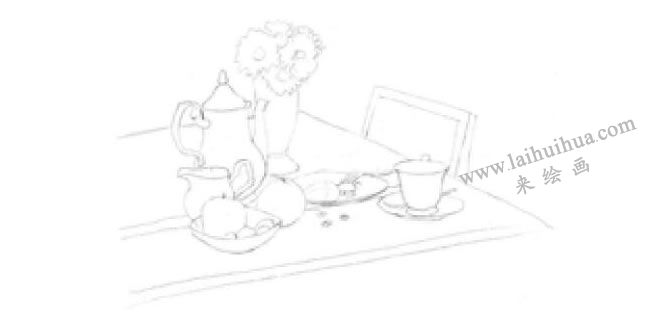 咖啡廳素描畫法步驟01