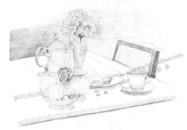 咖啡廳素描畫法步驟03