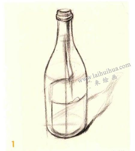 紅酒瓶素描畫(huà)法步驟01