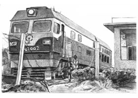 ?？康幕疖?chē)素描畫(huà)法步驟