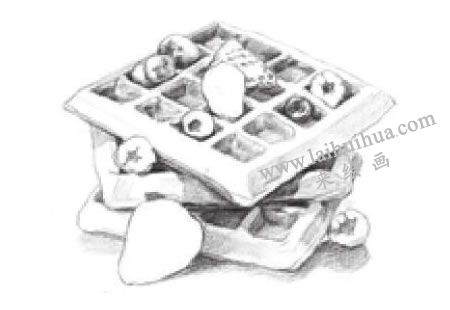 華夫餅素描畫法步驟03
